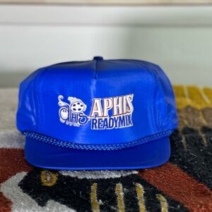 Vintage Deadstock‎ Biz Pro Velcro Back Nylon Rope Trucker Hat Bright Blue